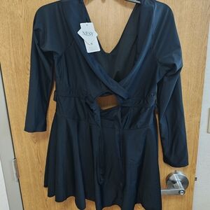 Elegant Black Long Sleeve Dress